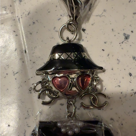 Upcycled Bag Charm Doll Key Ring - Picture 3 of 7